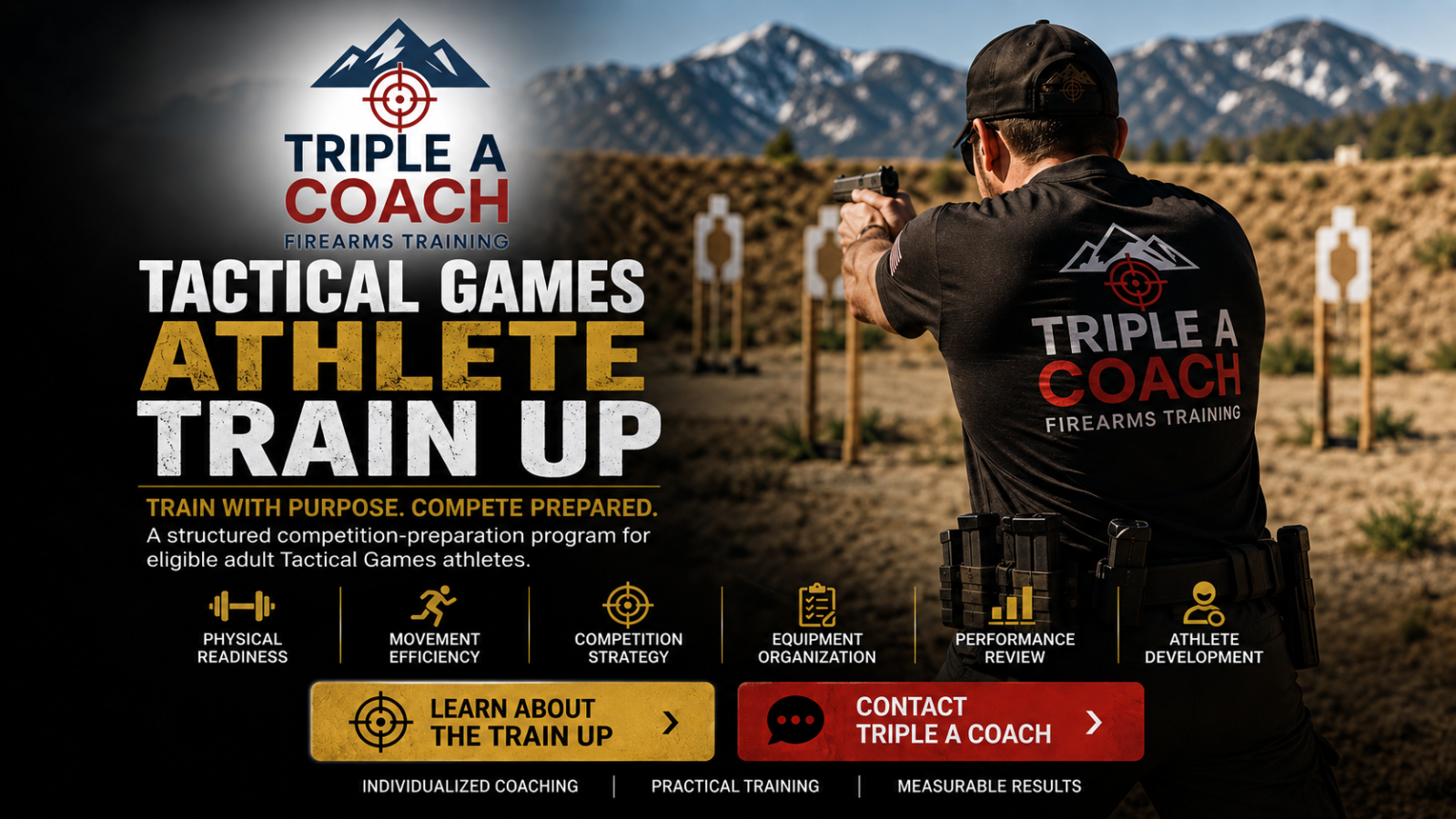 Triple A Coach Tactical Games Athlete Train Up firearms and competition training in Colorado Springs, Colorado.